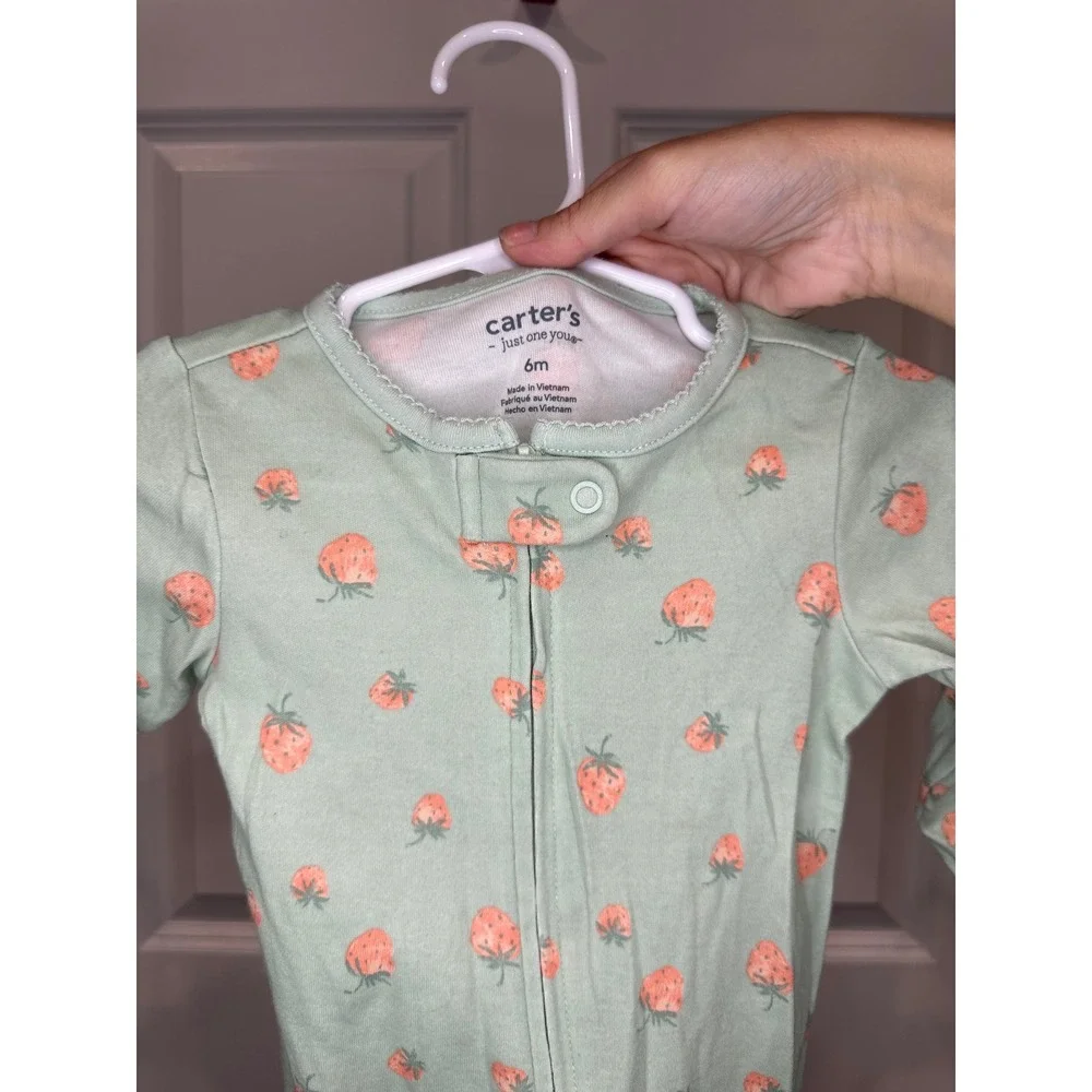 Carters‎ Baby Girls Strawberry Footie Pajamas Size 6 Months